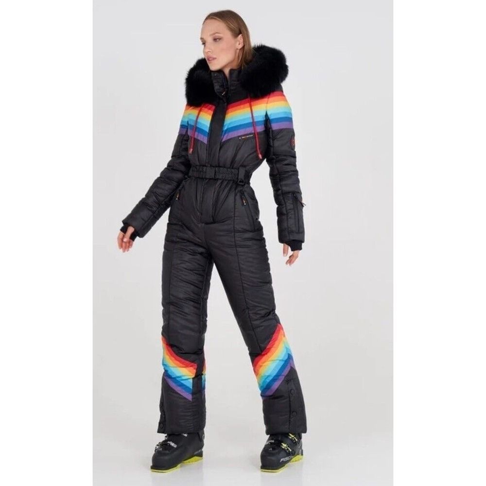 Family Fashion Snow Suit woman Rainbow super warm for ski size Small